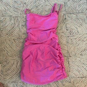 Pink rouched strappy Lucy in the sky dress size large